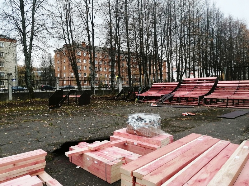 В Рыбинске начали монтировать скейт-площадку