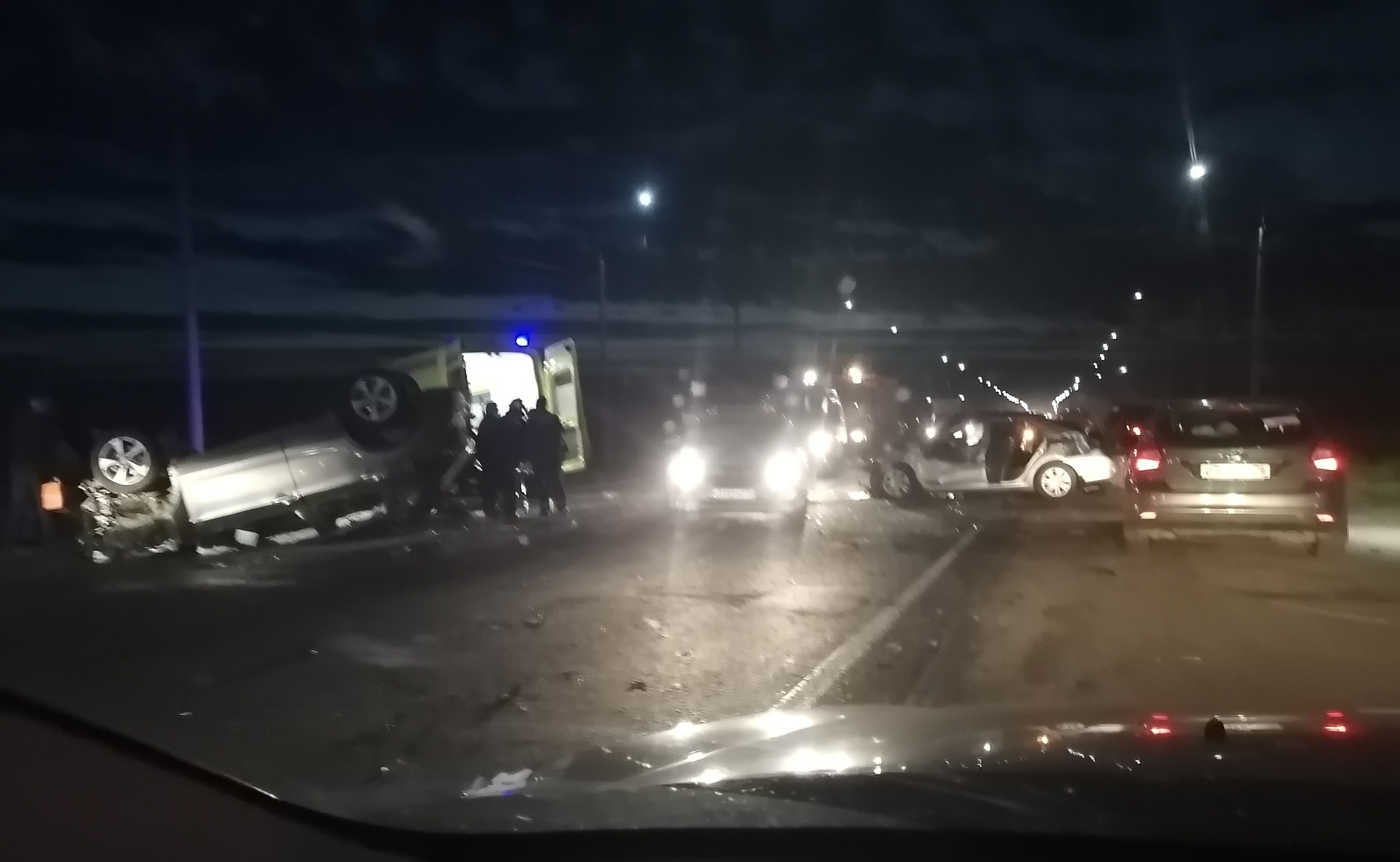 На окружной дороге столкнулись пять машин, пять человек пострадали