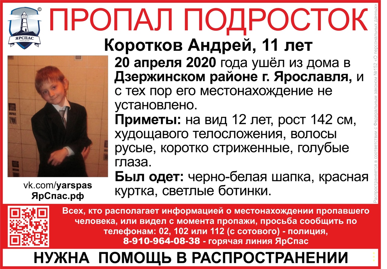 В Ярославле с начала недели ищут 11-летнего мальчика