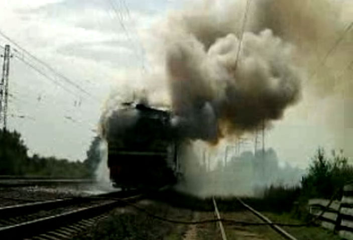 Пожар в электричке