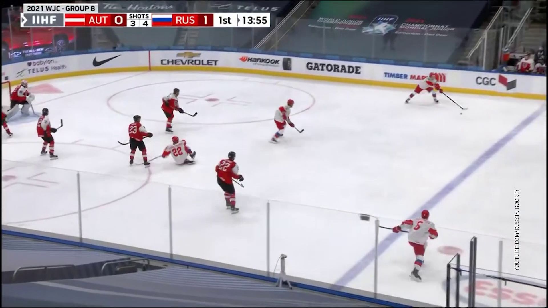 Молодежная сборная России по хоккею обыграла Австрию