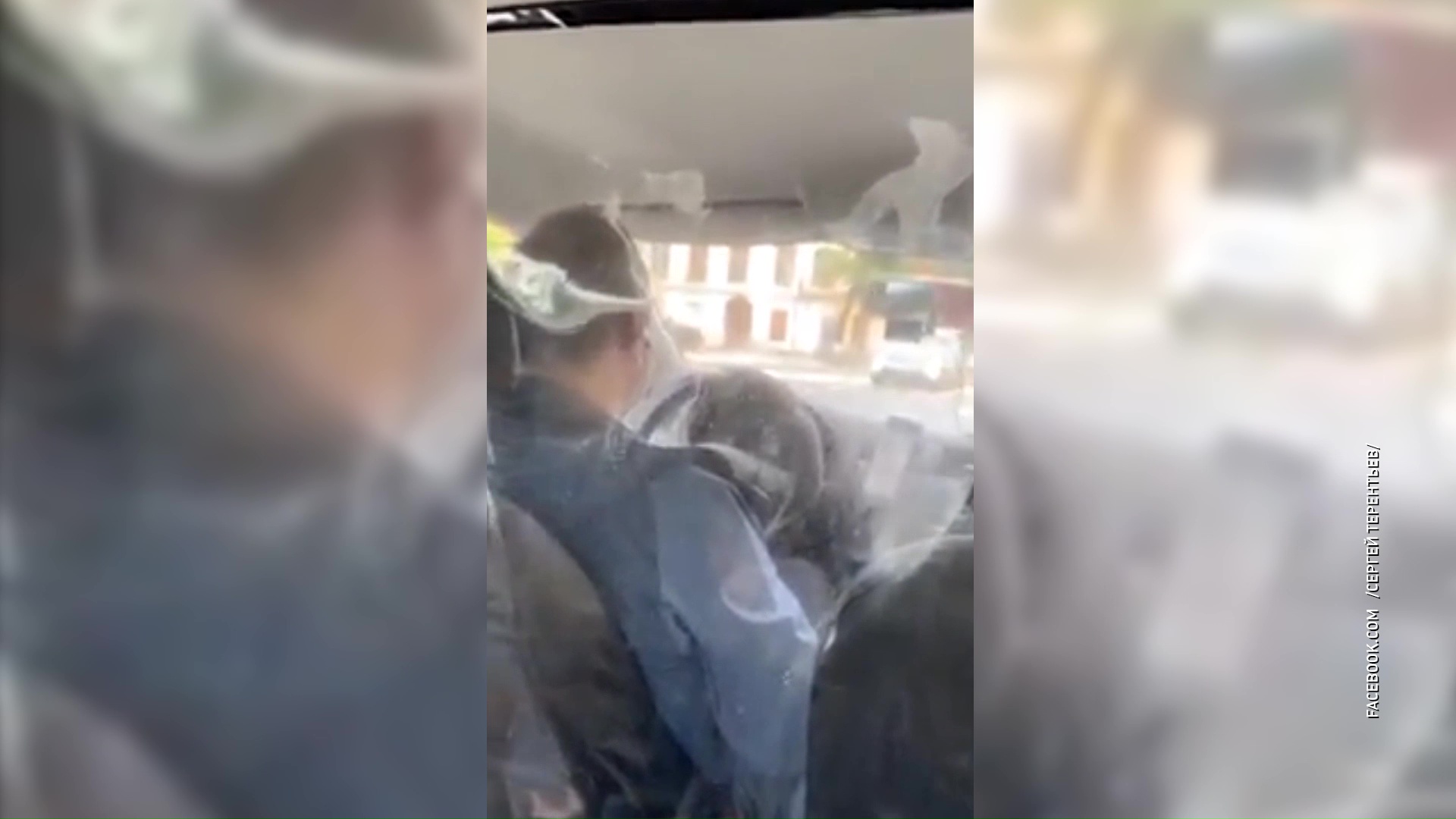 Против вируса: ярославский водитель такси прячется от пассажиров за пленкой