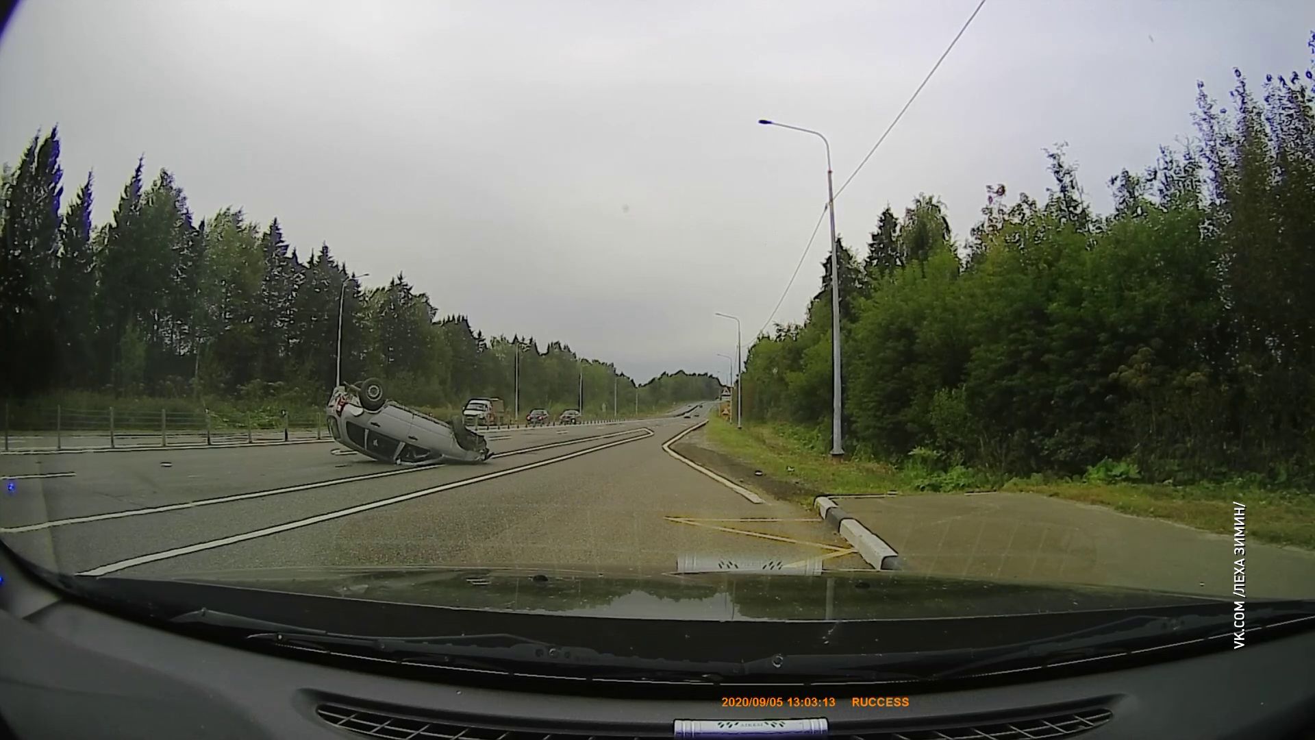 В Сети появилось видео аварии на трассе Ярославль — Тутаев