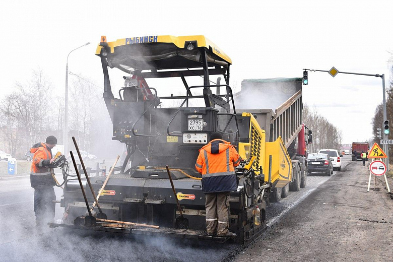 На Ленинградском проспекте приступили к укладке асфальта
