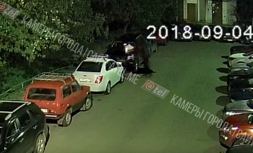 В Сети появилось видео поджога депутатского «Лексуса»