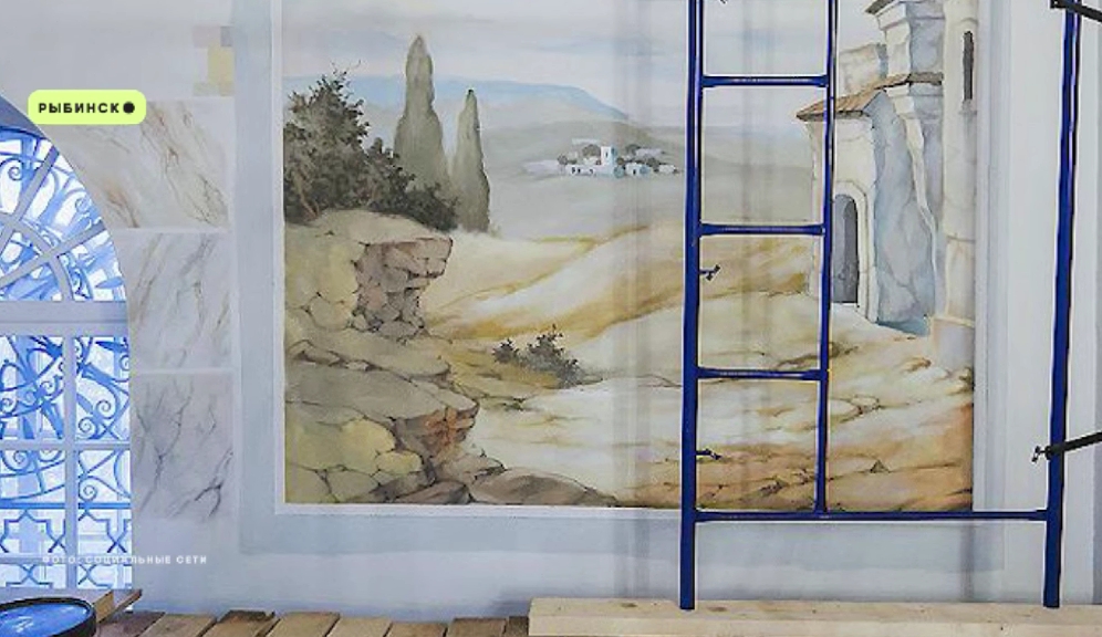 Стены Спасо-Преображенского собора в Рыбинске готовят к нанесению фресок