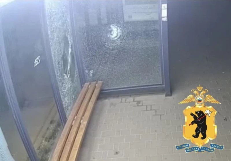В Ярославле установили личность вандала, разгромившего остановку «Автовокзал»