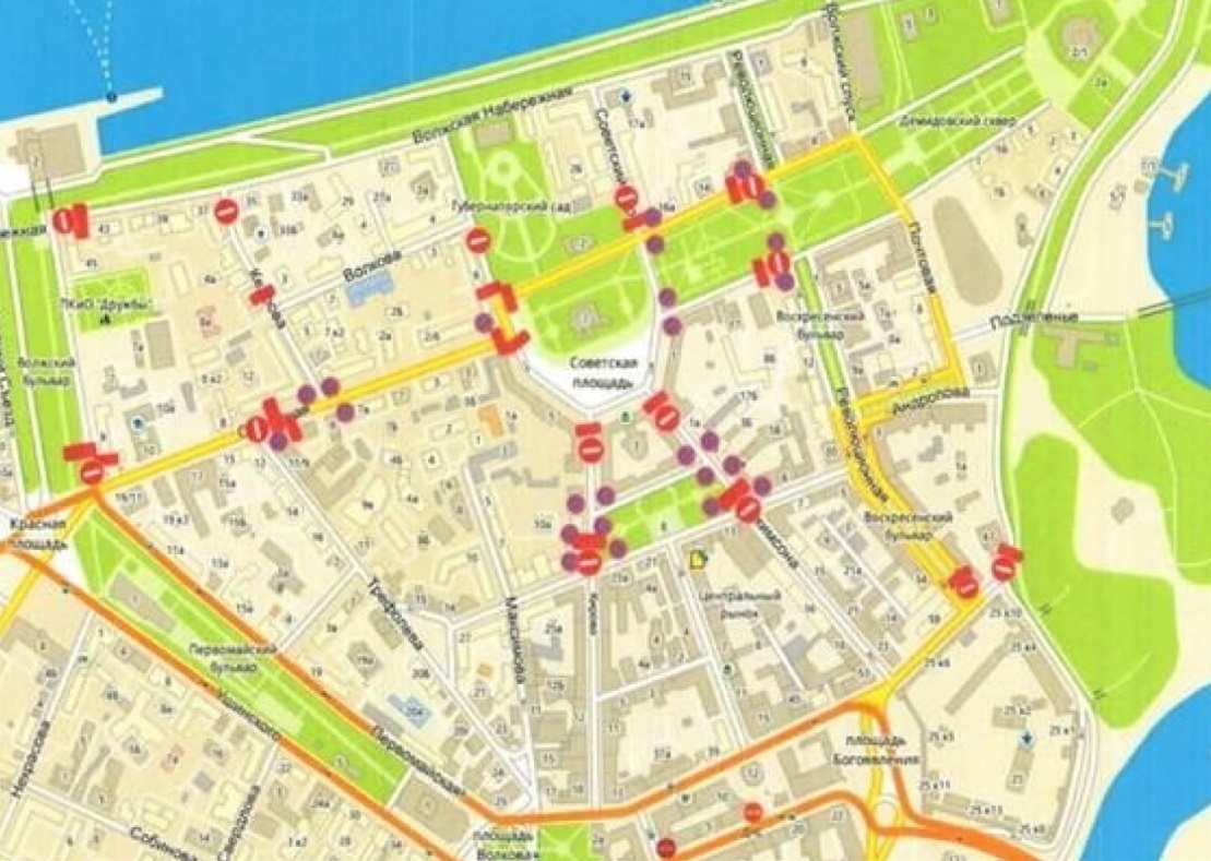 В центре Ярославля в канун Нового года ограничат движение транспорта 